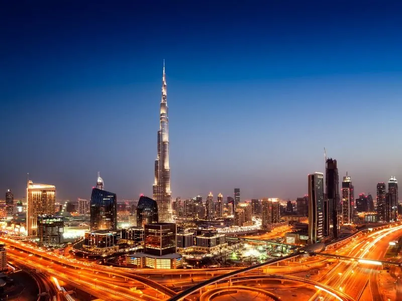 dubai-skyline-dusk Dubai skyline at dusk